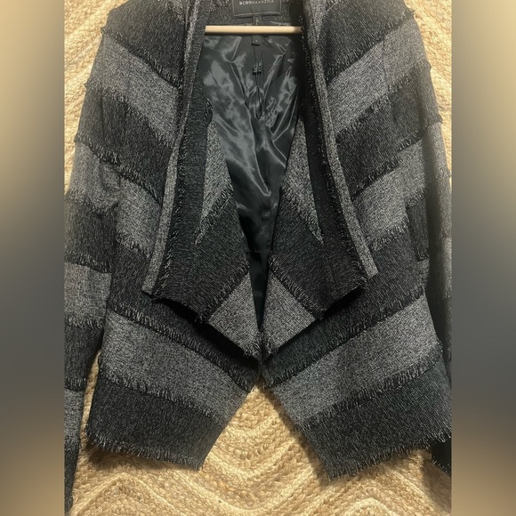 BCBGMAXAZRIA Women's Aubree Open Blazer Jacket/Coat,Fringe,Stripes,Size S,NWOT - Picture 2 of 11